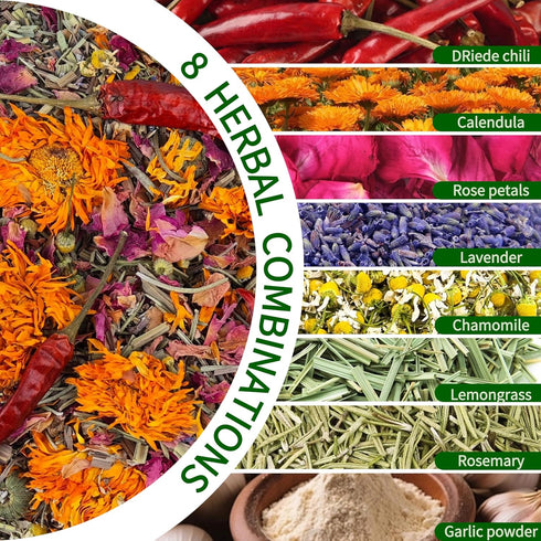AUBOEAY 21oz 8 Pack Chicken Nesting Herbs- Natural Herbs Mixture for Chicken Coop Fresh Coop Odor Control & Egg