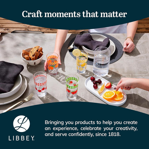 Set 8, Set Libbey Fruit Juice Glasses, Heavy Base Glass Drinking Glasses of Breakfast Juice Cups, Everyday Clear