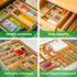 Grow Forward Bamboo Drawer Organizer Boxes, Set of 14 Wooden Organizers for Kitchen, Bathroom, Office
