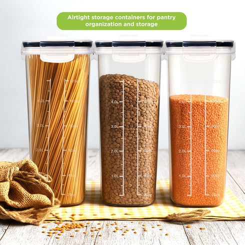 Set 4 Pack 4L(135.2 oz) Utopia Kitchen Cereal Containers Storage Airtight Food Storage Containers with Lids, BPA-Free