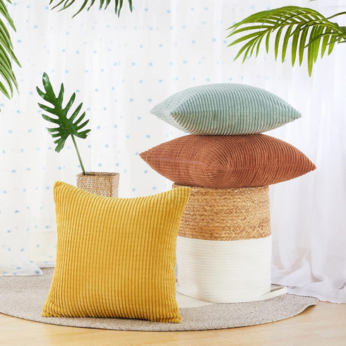Deconovo Modern Corduroy Throw Pillow Covers Set of 2 – Elegant Soft Cushion Covers for Living Room, Sofa