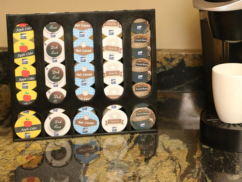 The Cupboard Caddy Black Premium Storage Dispenser for Keurig K-cups, Improved Magnetic Release System