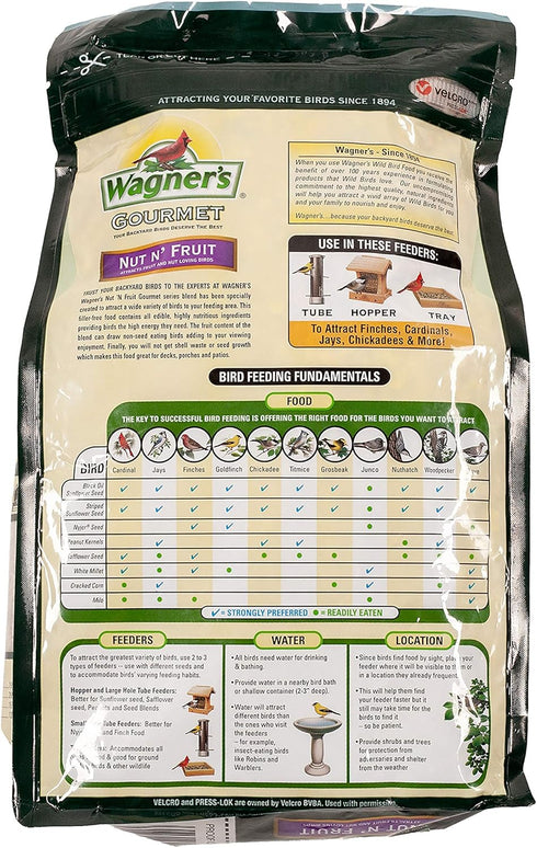 82072 5 (Pack 1) Wagner's Gourmet Nut & Fruit Wild Bird Food, Pound