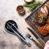 Ceramic Spoon Rest for Stove Top, DAYYET Large Spoon Holder for Kitchen Counter, Black