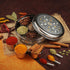 7 7 7 (7.3 Inch) KSJONE Designer Spice Box, Spice Jars, Holds Spices, Steel Spice Container with Spoons, Storage