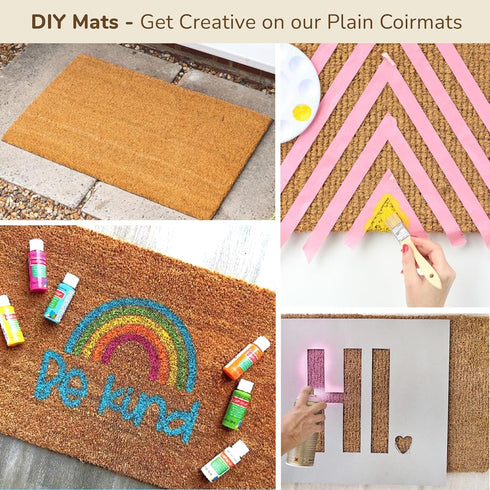 Welcome Doormats, Natural Coco Coir Mats with Non-Slip PVC Backing for Indoor Outdoor Home & Office Decor