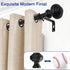 Curtain Rods for Windows 48-84 inch,3/4 inch Heavy Duty Adjustable Decorative Curtain Rods with Modern Finials,Window Curtain Rods for Bedroom, Living Room,Patio and Kitchen