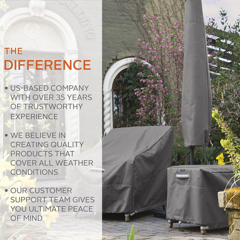 38 Inch Classic Accessories Ravenna Water-Resistant Rectangular Patio Ottoman/Table Cover, Outdoor Table Cover