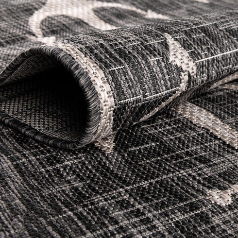 Unique Loom Outdoor Coastal Collection Area Rug - Ahoy (Charcoal/Ivory, 2' 2" x 3' 1" Rectangle)