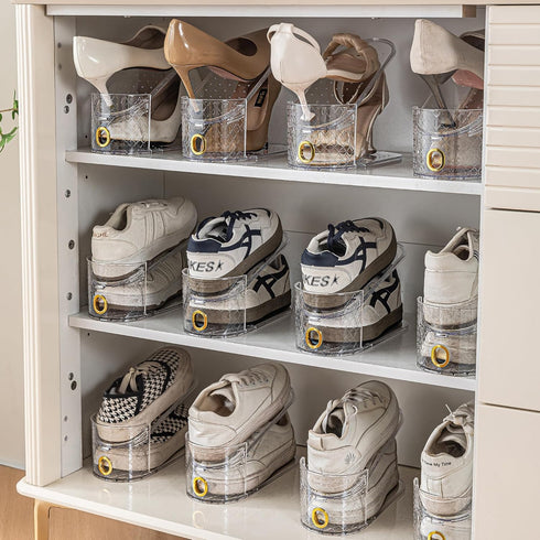 keappubest 10 2 50% Pcs Shoe SlotsDouble Layer Shoe Slot Organizer, Levels Adjustable Shoe Stackers, Shoe Cabinet Saves