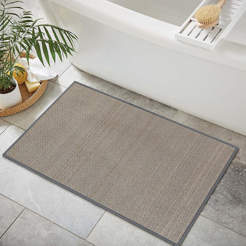 Lahome Farmhouse Kitchen Entryway Rug, 2x3 Washable Door Mat for Indoor Entrance, Non-Slip Grey Carpet for Front Door