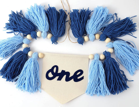 1st 1st High Chair Banner Birthday Boy - One High Chair Banner,Boy Tassel Garland,Boho Birthday Decor,Tassel And Canvas