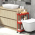 3-Tier 5.5'' 27.5'' Simple Houseware Slim/Narrow Storage Cart with Handle, Wide x Height Rolling Organizer for Kitchen