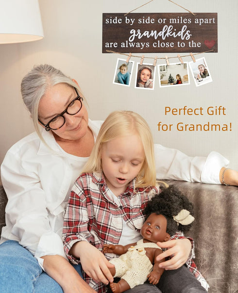 Grandparents Gifts from Grandchildren, Photo Holder for Side by Side or Miles Apart, Great for Christmas Birthday