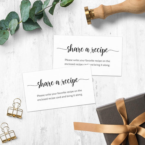 321Done Request a Recipe Card: Set of 50 Simple White Cards for Bridal Shower Game, Made in USA