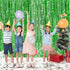 CHRORINE 2pcs 3ft x 8.3ft Green Tinsel Foil Fringe Curtains, Streamers Backdrop for Birthday Jungle Safari Party