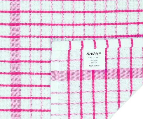 Set 8 12"x12" Inch AMOUR INFINI Kitchen Dish Cloths of - Ultra Soft, Highly Absorbent, Quick-Drying Terry Cotton