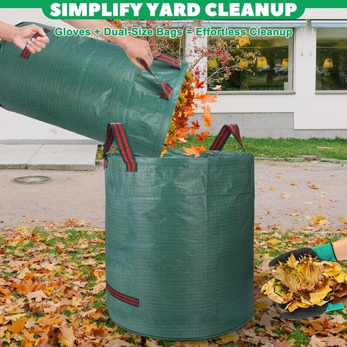 Yujelinn 72 32 & Gallon Reusable Yard Waste & Lawn and Leaf Bags with Handles - Tear Resistant Garden Trash Bags
