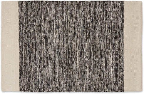 DII Woven Rugs Collection 2x3', Hand-Loomed with Black Border