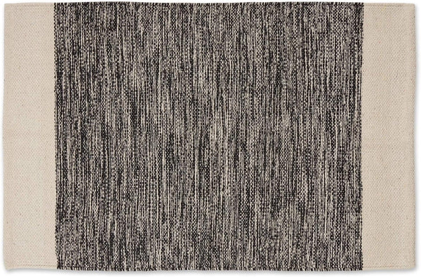 DII Woven Rugs Collection 2x3', Hand-Loomed with Black Border