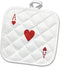 3D Rose Ace Playing Red Heart Suit Pot Holder for Poker Bridge Games, 8" x 8" Gifts