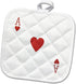 3D Rose Ace Playing Red Heart Suit Pot Holder for Poker Bridge Games, 8" x 8" Gifts