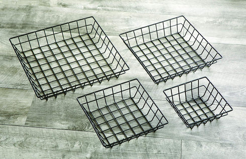 American Metalcraft SQGB10 Square Wire Grid Basket - Black, 10-Inches