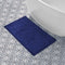Laura Ashley Butter Chenille Bath Rug, Non Slip Shaggy Bathroom Mat for Tub and Sink - (20" x 34") Navy