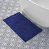 Laura Ashley Butter Chenille Bath Rug, Non Slip Shaggy Bathroom Mat for Tub and Sink - (20" x 34") Navy