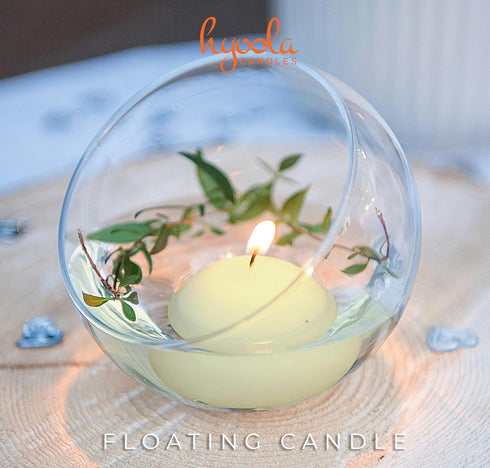 HYOOLA Premium Ivory Floating Candles, 1.75 Inch, 20 Pack, European Made