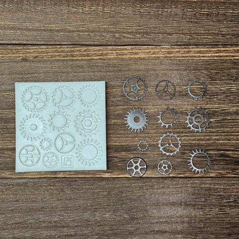 3 Pieces Steampunk Style Fondant Molds, Gear, Clock Wheel, Cogs, Sugar Craft, Cake Decorating, Epoxy Resin Silicone,