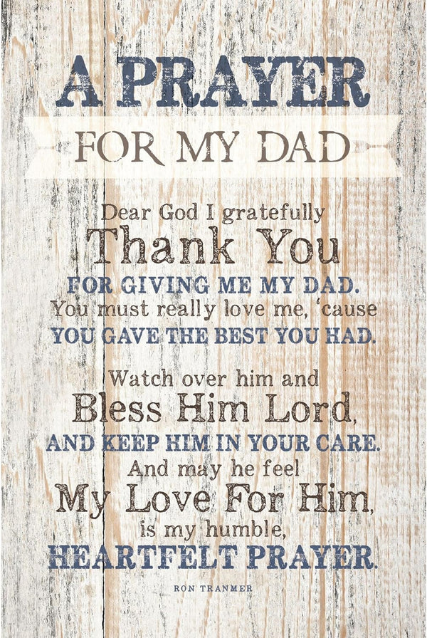 DEXSA Prayer for My Dad Wood Frame Wall Plaque, 6x9 inches, Father’s Day Gift, Made in USA