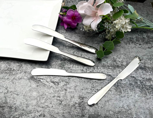 4 Pieces Butter Knife Set, Pate Knife and Cheese Spreader with Thick Handle, Stainless Steel