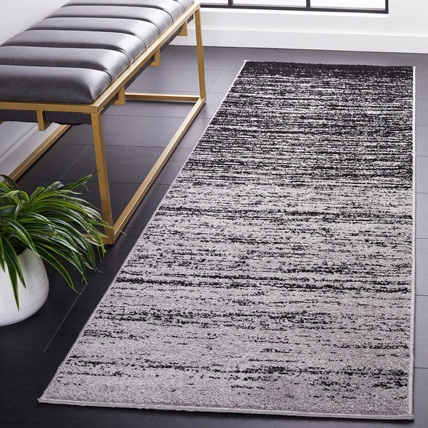 SAFAVIEH Adirondack Collection Runner Rug - 2'6" x 10', Silver & Black,