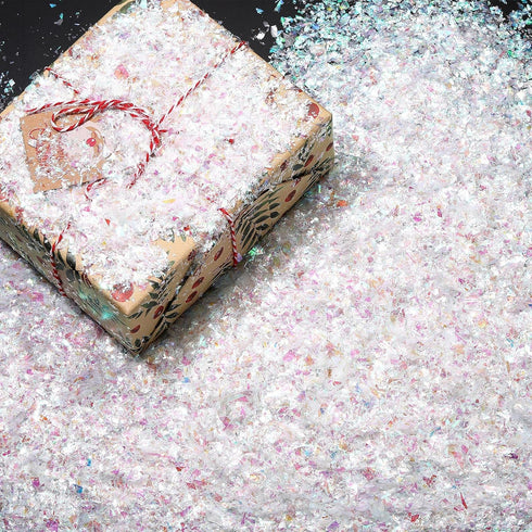 160g Containlol Sparkle Holographic Confetti Iridescent Confetti Winter Radium Color Metallic Foil Decor Bag