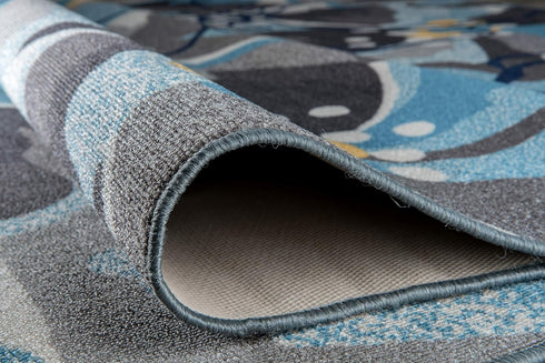 Rugshop Modern Large Floral Non-Slip Area Rug, 20" X 30", Gray-Blue