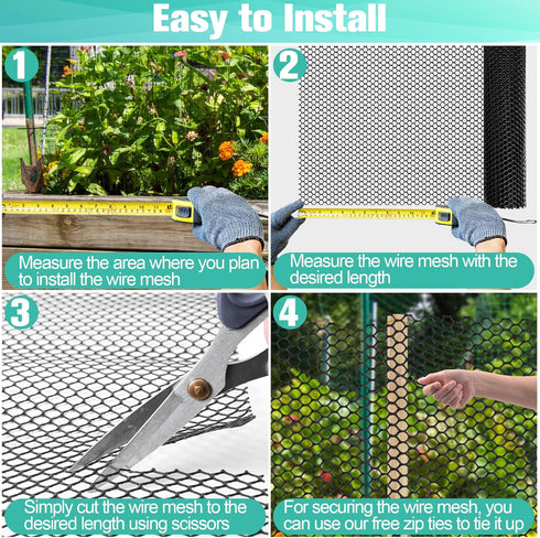Miuwauer 15.7IN 50FT 0.3IN 50 Plastic Mesh Fence Sheet x - Opening Plastic Chicken Wire Netting Roll Durable for Dogs