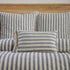Piper Classics Market Place Blue Ticking Stripe Quilted Euro Sham