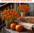 Artificial Fall Flowers Outdoor Fake Mums - 12 Bundles UV Resistant No Fade Faux Plastic Greenery for Garden Porch