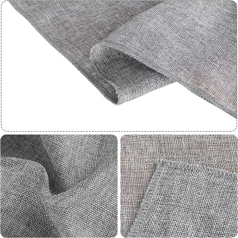 Gray Burlap Table Runner, Natural Imitated Linen 14 x 48 Inch for Party, Wedding, Baby Shower, Farmhouse Dining