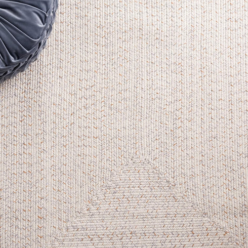 2'3" 4', (BRA201A) SAFAVIEH Washable Rug Outdoor Braided Collection - x Ivory & Light Grey, Handmade & Reversible