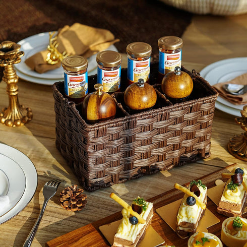 GRANNY SAYS Wicker Utensil Holder Organizer with Handle, Flatware Caddy for Kitchen, Holds Forks, Knives, Spoons,