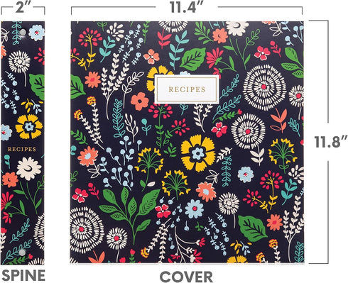 Jot & Mark Recipe 3 Ring Binder 8.5x11: Full-Page with Clear Sleeves for Family Recipes