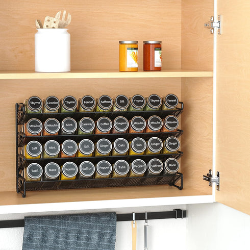 36 386 Set Countertop, 36 17.2" 10.8" SpaceAid Spice Rack Organizer with Spice Jars, Spice Labels, Chalk Marker