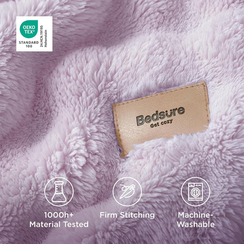 3D Cozy 90"90" Bedsure Fleece Bubble Blanket - GentleSoft Purple Queen Blanket for Bed Sofa Room Decor - Luxury Soft