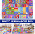 3x5 Kids Rug for Playroom Classroom, ABC Alphabet Numbers Play Toddlers Rugs, Learning Educational Bedroom Floor Mat