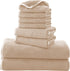 Cosy Family Microfiber 8-Piece Towel Set, 2 Bath Towels, 2 Hand Towels, and 4