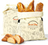 BuyCard 2 Packs Bread Bag Reusable Beeswax Food Storage Bag, Natural Cotton