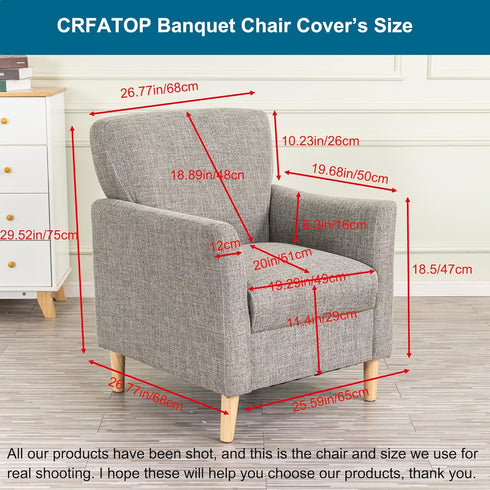 1 Sofa,02 CRFATOP Stretch Piece Chair Covers with Arms Printed Accent Chair Cover Armchair Flower Soft Banquet Armchair