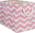 DII Medium Polyester Container with Handles, Chevron Storage Bin, Rose